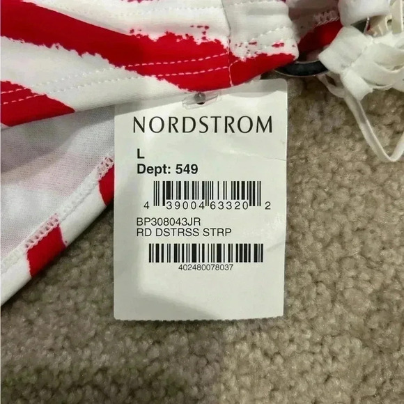 New with tags bp fringe tassel side red and white bikini bottoms - Picture 5 of 5